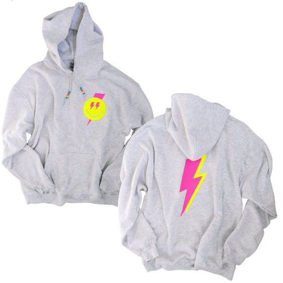 Smiley Face Lightning Bolt Hoodie - Picture 7 of 8